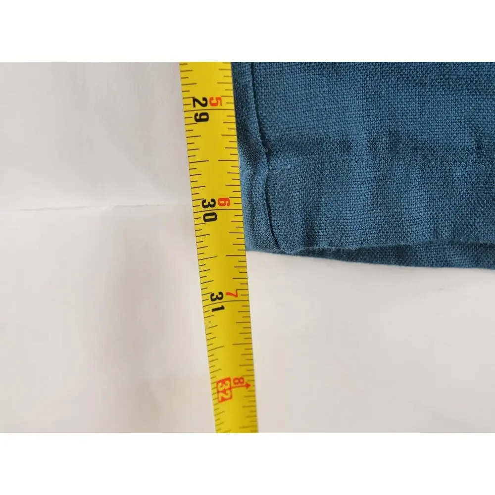 NWT Alex Crane Men's 30x30 Teal 100% Linen Casual Pants Summer Beach Lightweight
